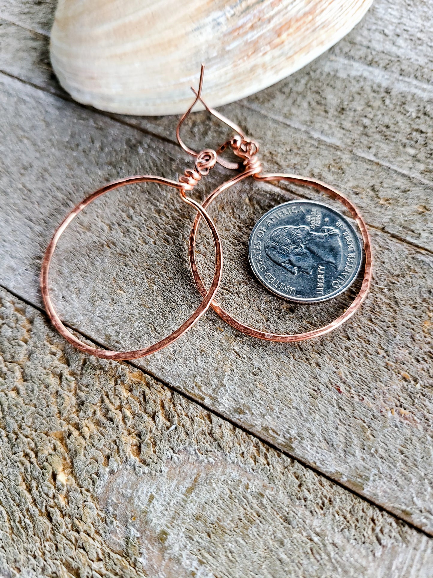 Handmade Copper Hoop Earrings Great Gift