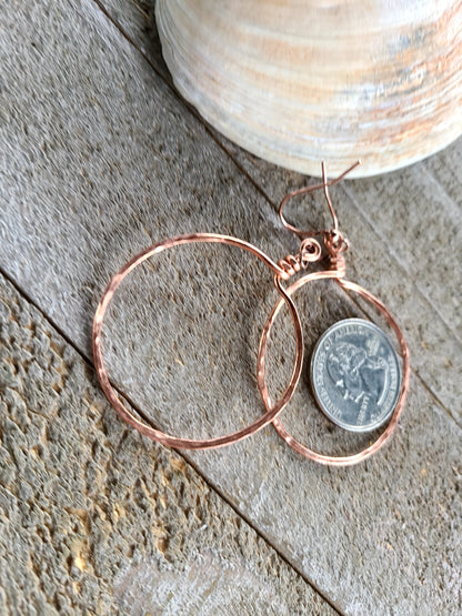 Handmade Copper Hoop Earrings Great Gift