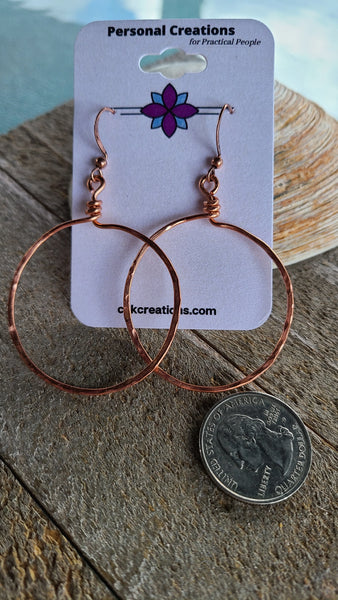 Handmade Copper Hoop Earrings Great Gift