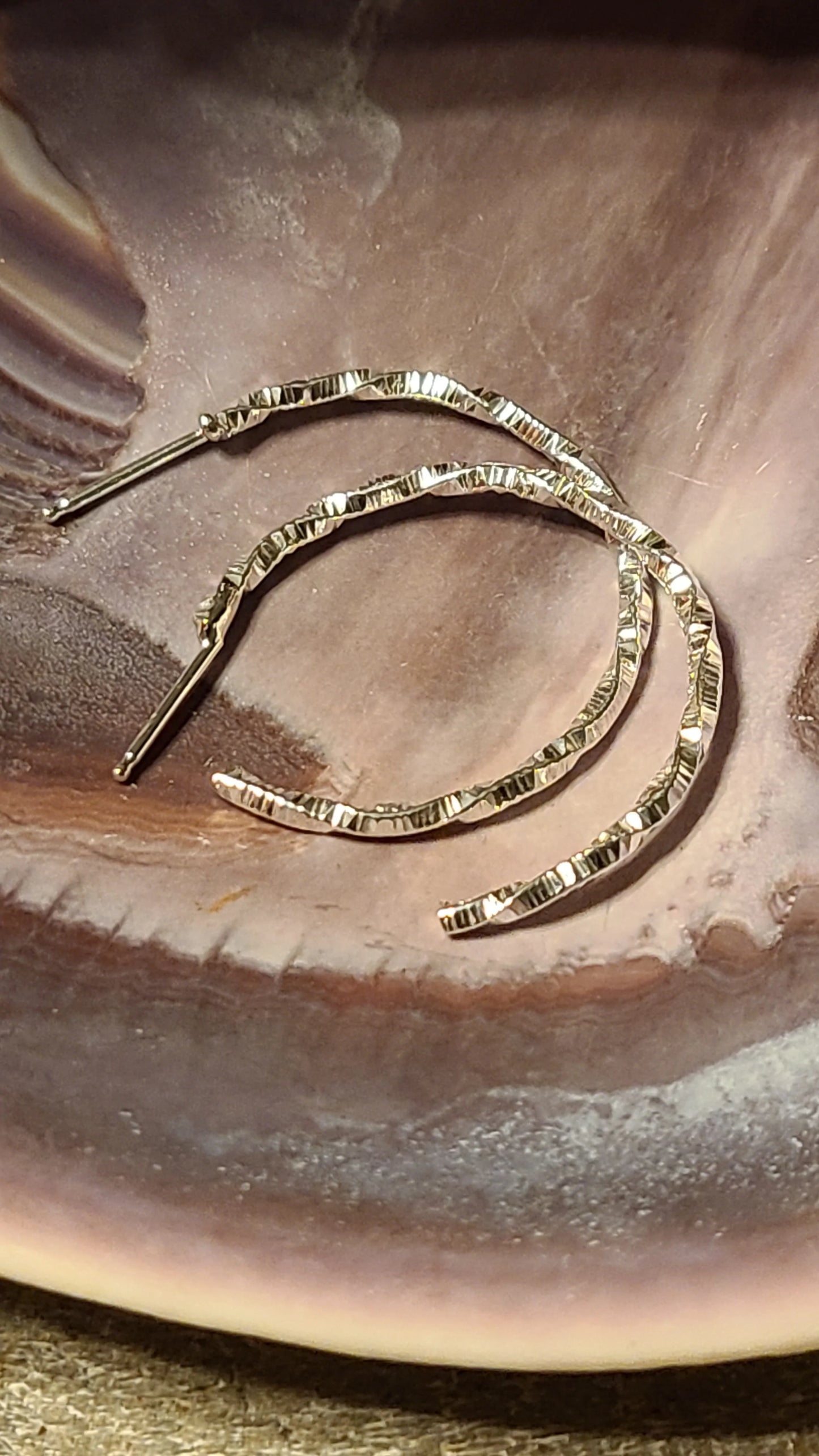 Handmade Pure Silver Earrings Hoops Great Gift Made in USA