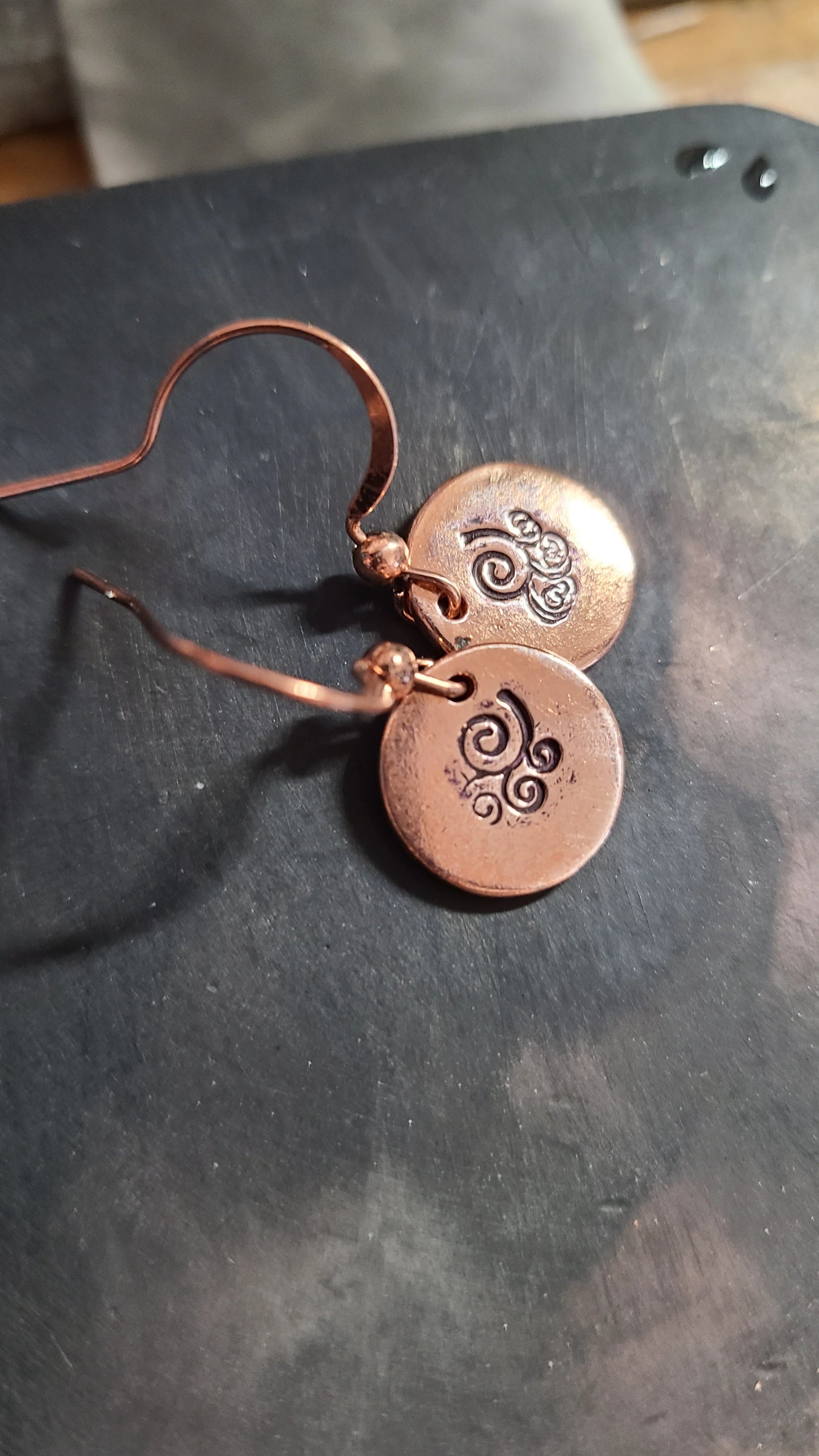 Handmade Copper Stamped Earrings Great Gift