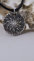 Handmade Silver Medallion Necklace Sunburst Design Great Gift Made in USA