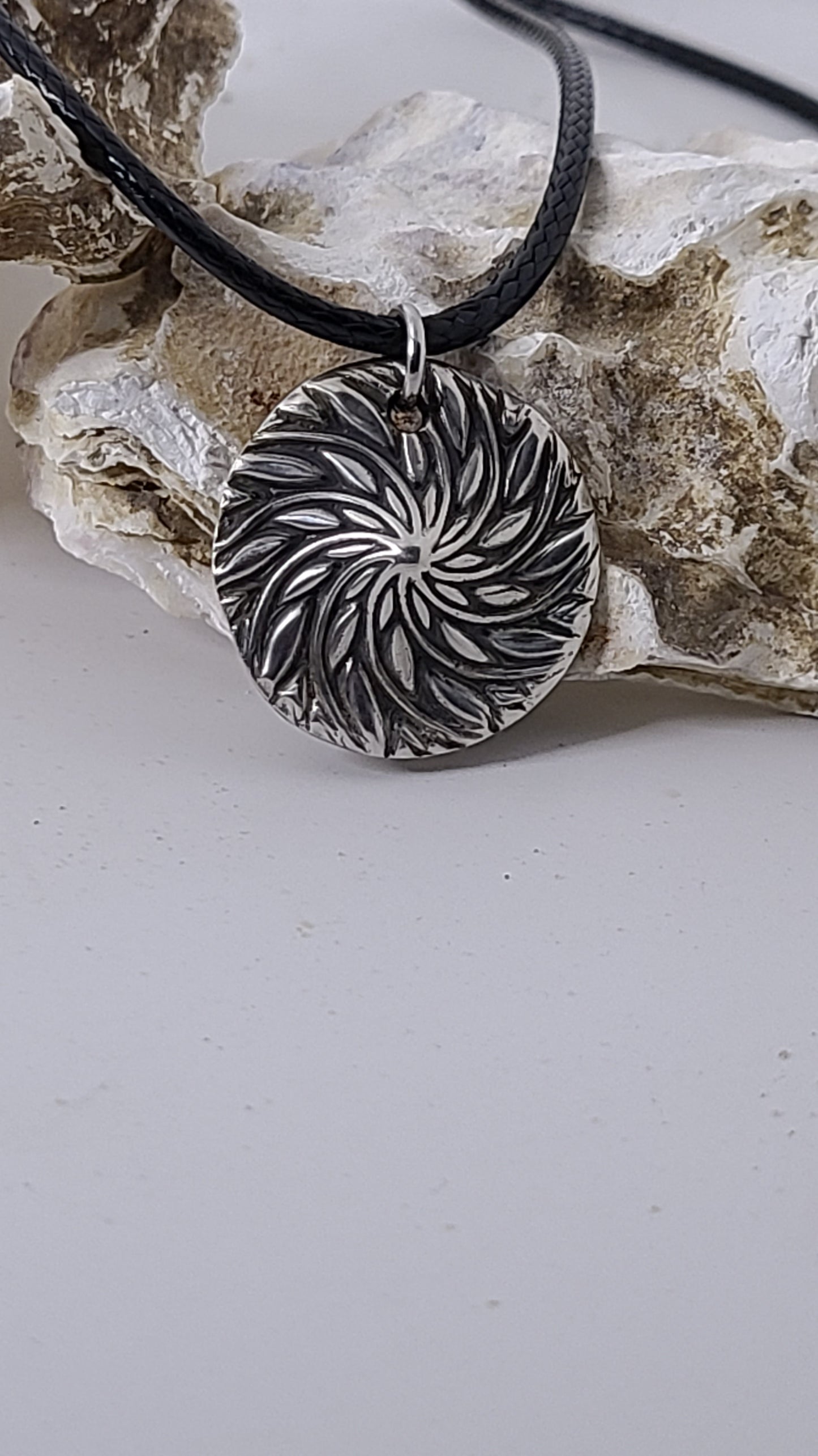 Handmade Sterling Silver Medallion Necklace Sunburst Design Great Gift Made in USA