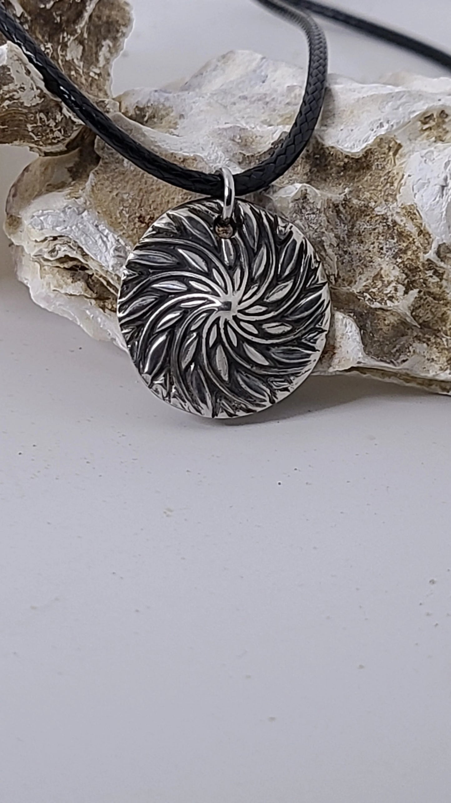 Handmade Silver Medallion Necklace Sunburst Design Great Gift Made in USA