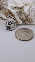 Handmade Silver Medallion Necklace Dolphin Great Gift Made in USA