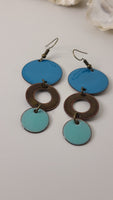 Handmade Enameled Copper Multi Dangle Earrings Great Gift for Her Made in USA