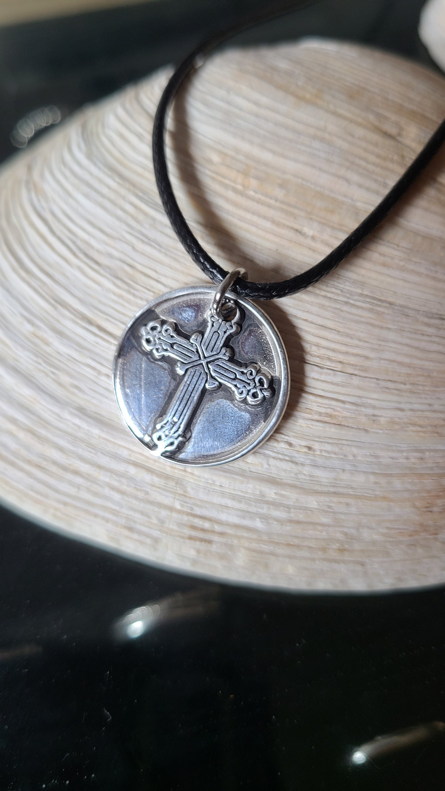 Handmade Fine Silver Cross Necklace