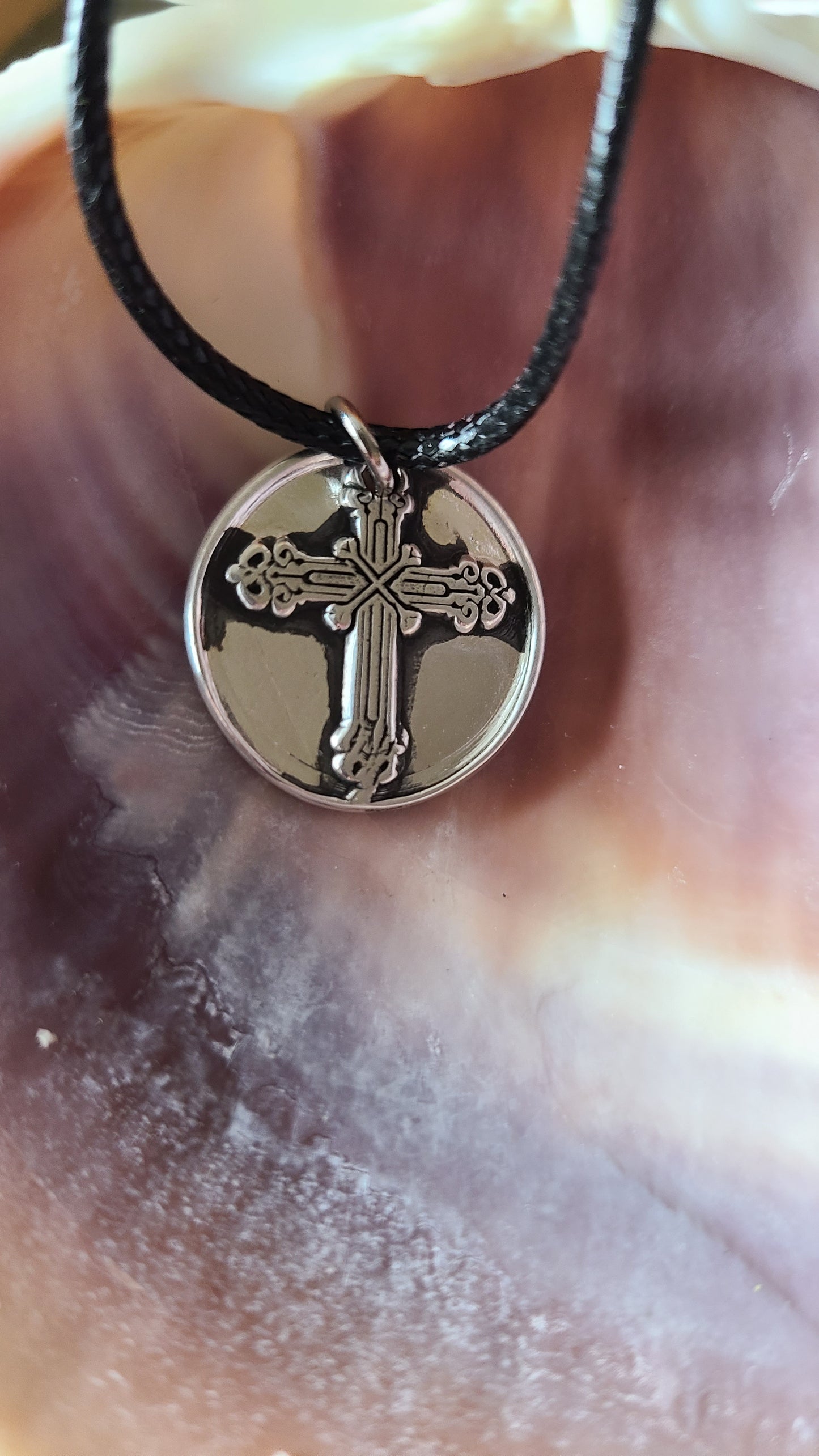 Handmade Fine Silver Cross Necklace