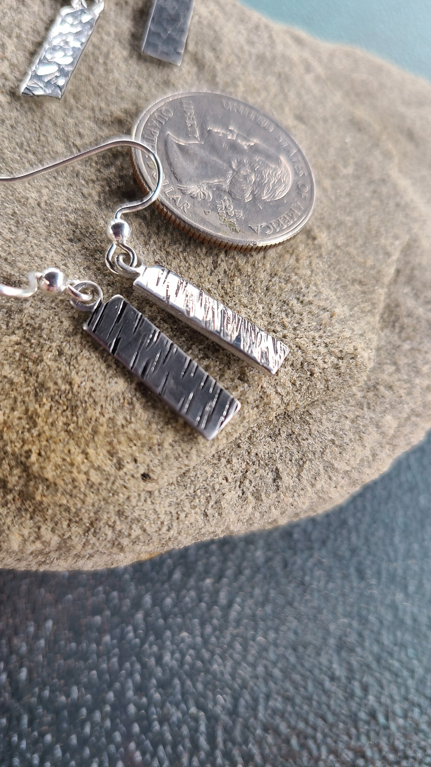 Handmade Silver Stamped Earrings Great Gift Made in USA