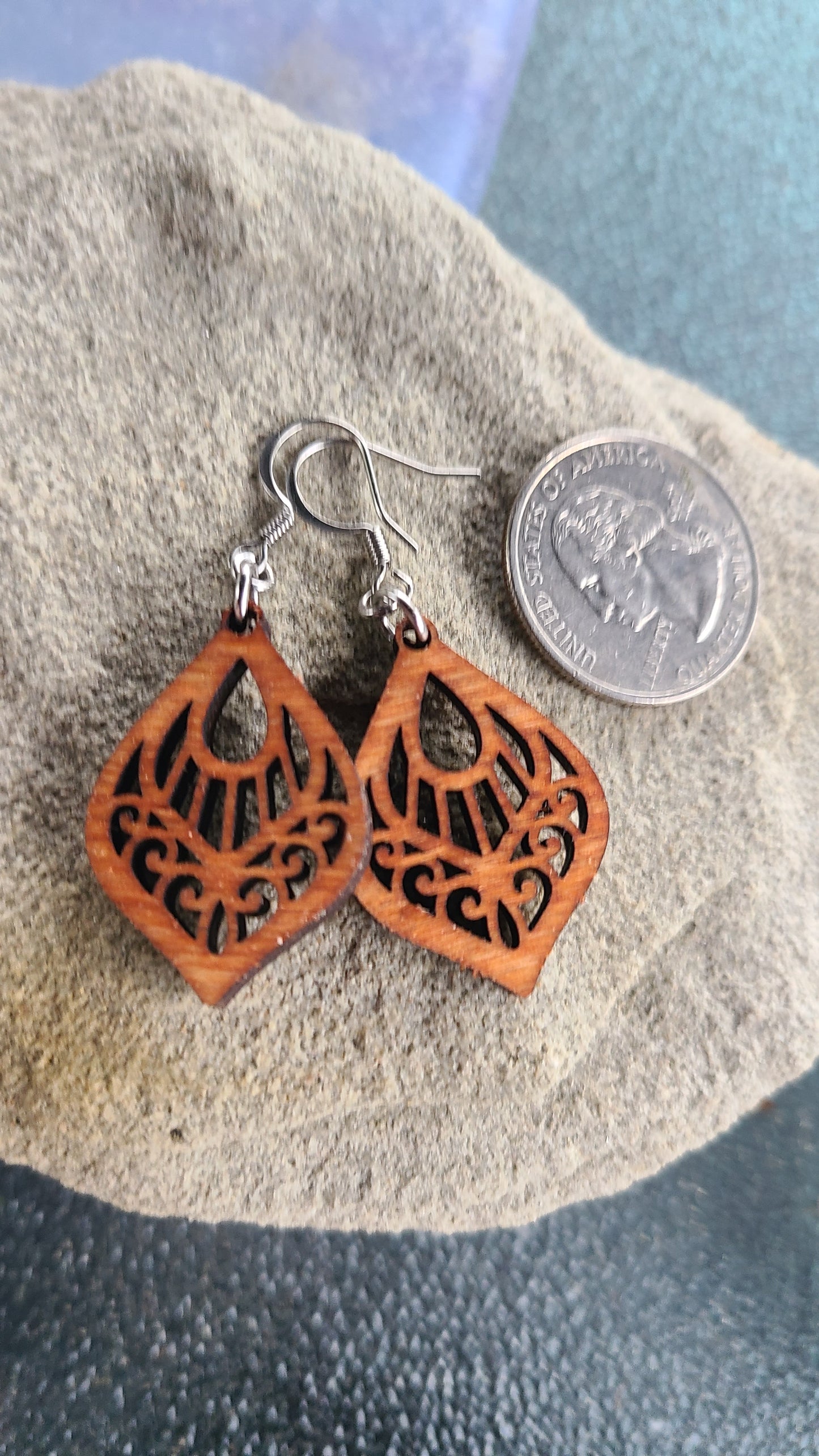 Handmade Wooden Earrings Made in USA great Gift