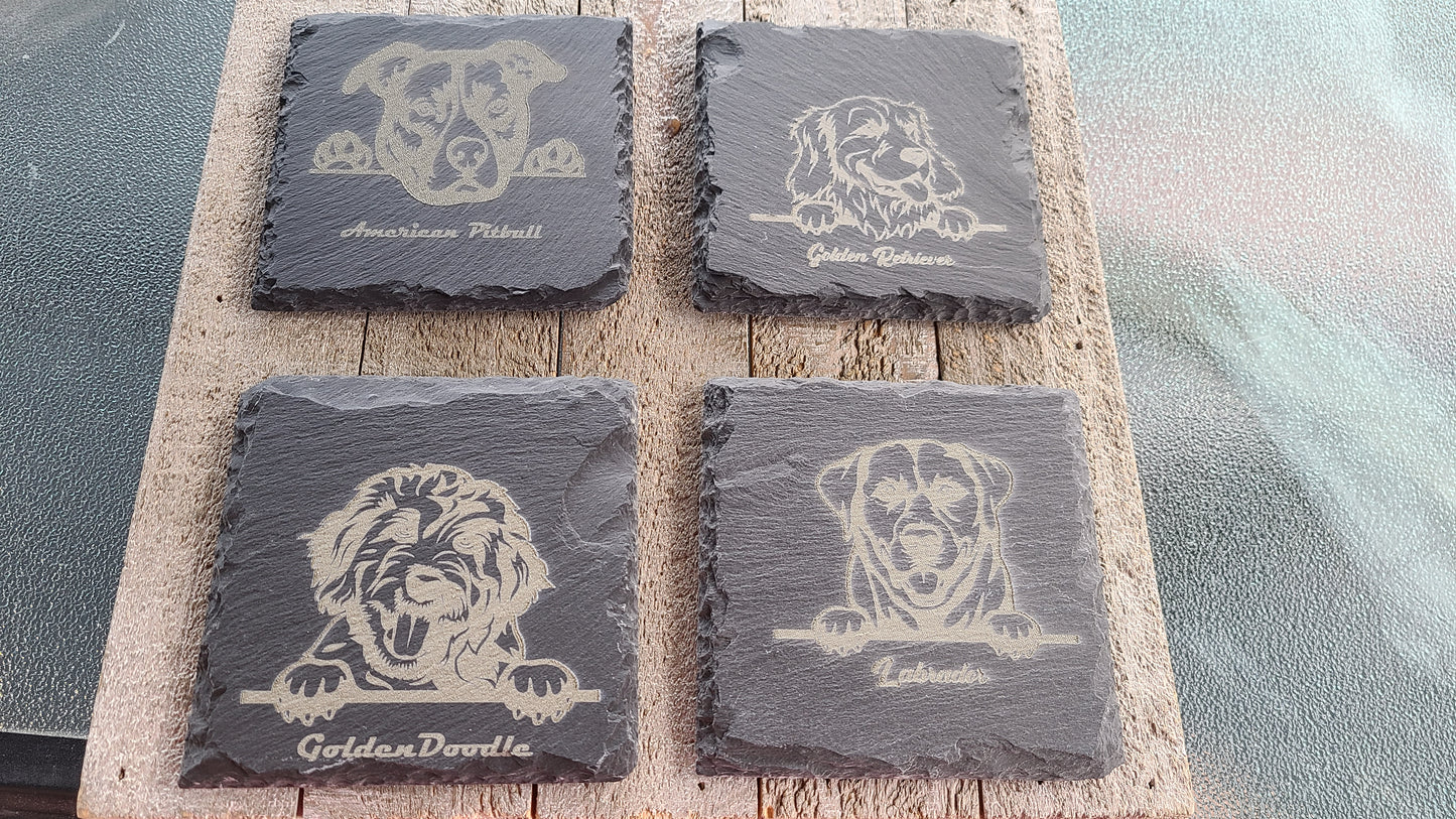 Handmade Dog Breed Slate Coasters