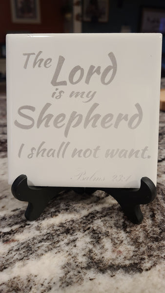 Lasered Tiles - The Lord is My Shepherd
