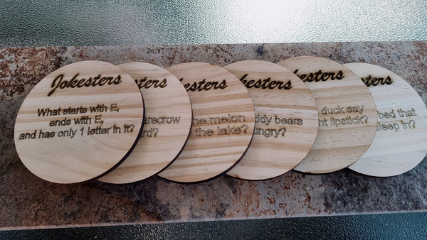 Handmade Wooden Coasters - Jokesters - Great Gift