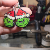 Handmade Christmas Grinch Earrings - Great Gift