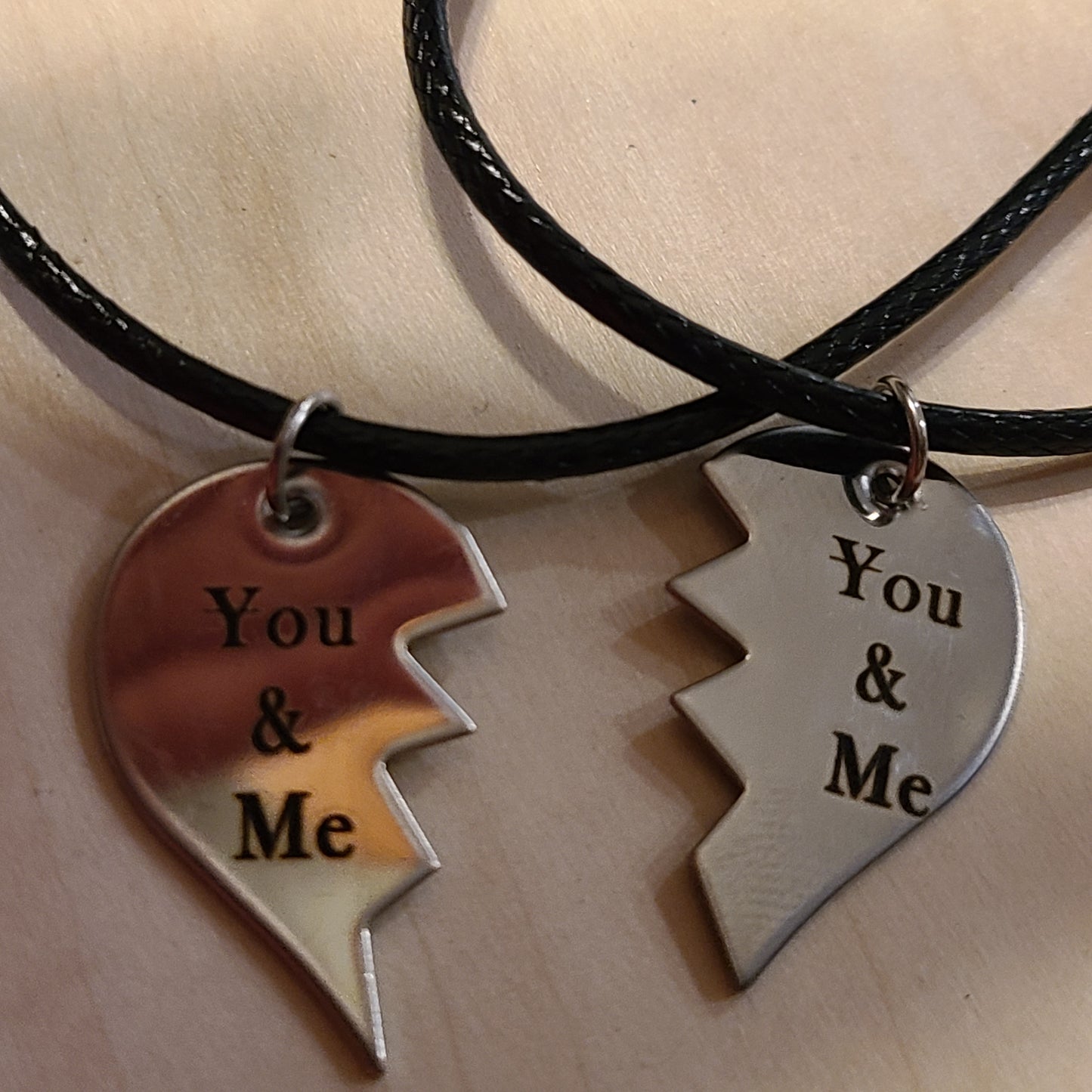 MIZPAH Engraved, 'Me & You' Heart Shaped Great Gift For Couples or Friends