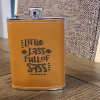 Hip Flask Stainless Steel Leather Bound 8 oz Great Gift