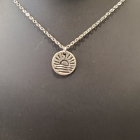 Handmade Pure Silver Ocean Sunrise Pendant Necklace - Great Gift