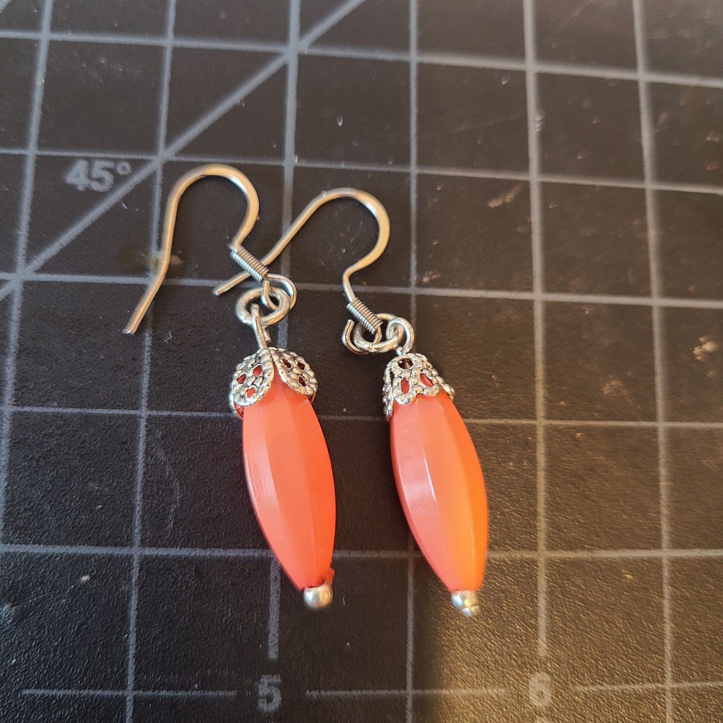 Handmade Coral Drop Earrings