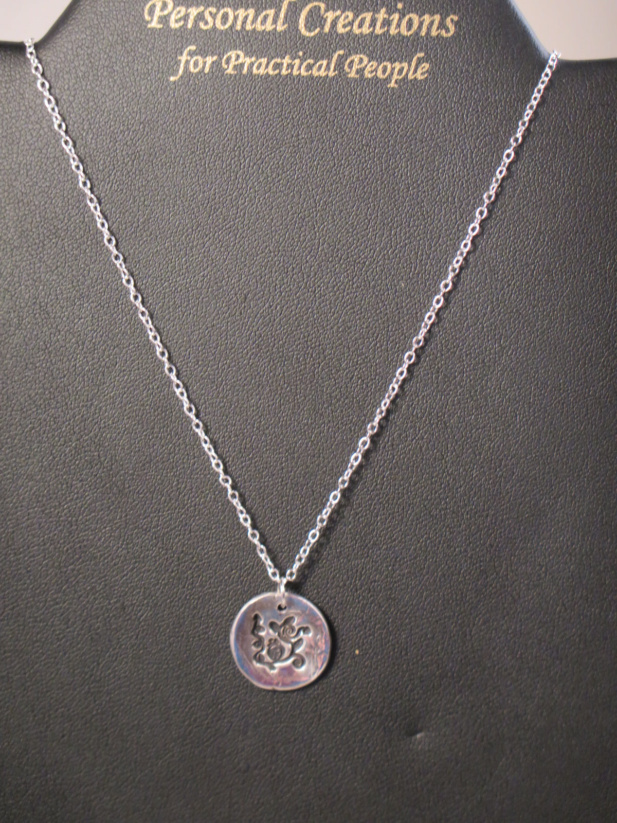 Handmade Pure Silver Pendant Stamped Round Pendant Great Gift Made in USA