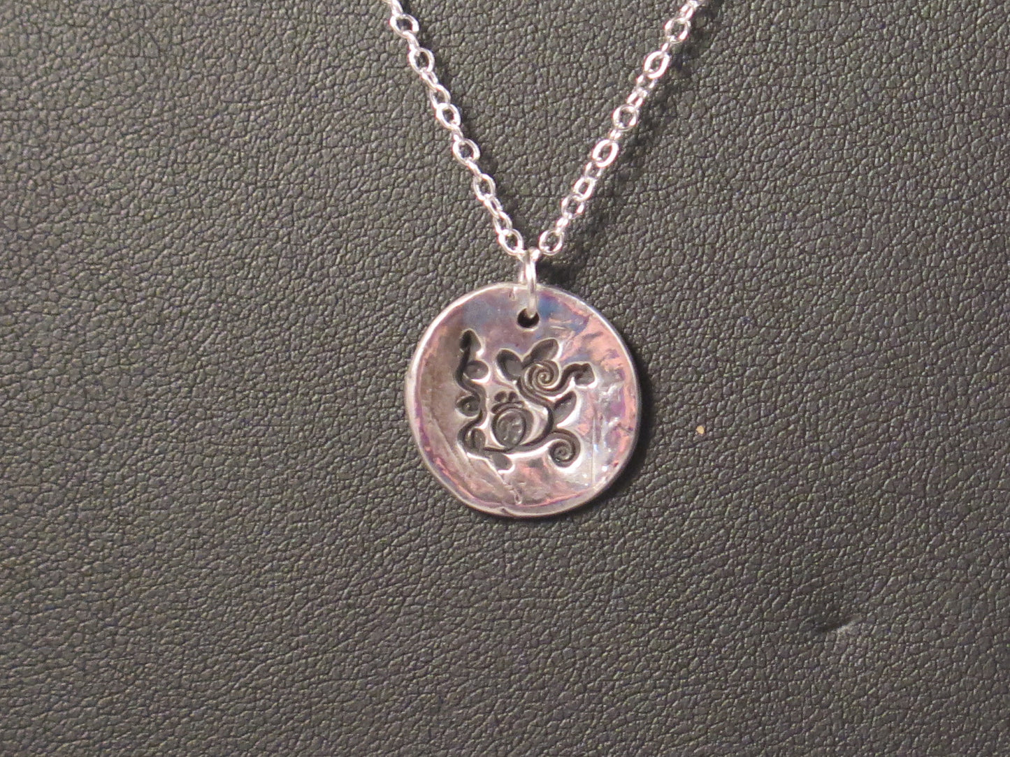 Handmade Pure Silver Pendant Stamped Round Pendant Great Gift Made in USA