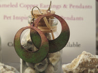 Handmade Enameled Copper Earrings