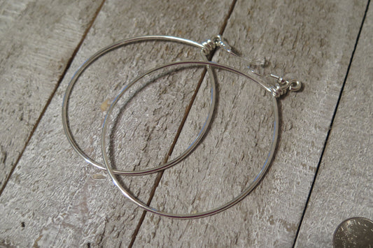 Handmade Silver Tear Drop Hoop Earrings