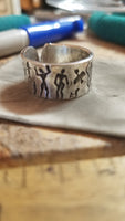 Handmade Fine Silver Dancers Adjustable Ring Great Gift for Anyone