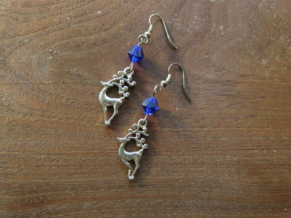 Handmade Prancing Reindeer Earrings