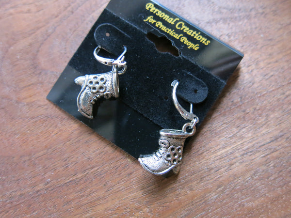 Handmade Silver Cowgirl Boot Earrings