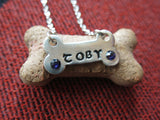 Handmade Mini Stamped Dog Bone Necklace Pendant Great Gift Made in USA