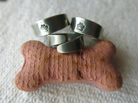Handmade Adjustable Stamped Paw Ring Pewter Great Gift For Her Made in USA