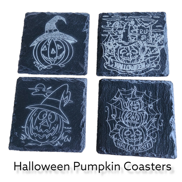 Handmade Halloween Coasters - Pumpkins