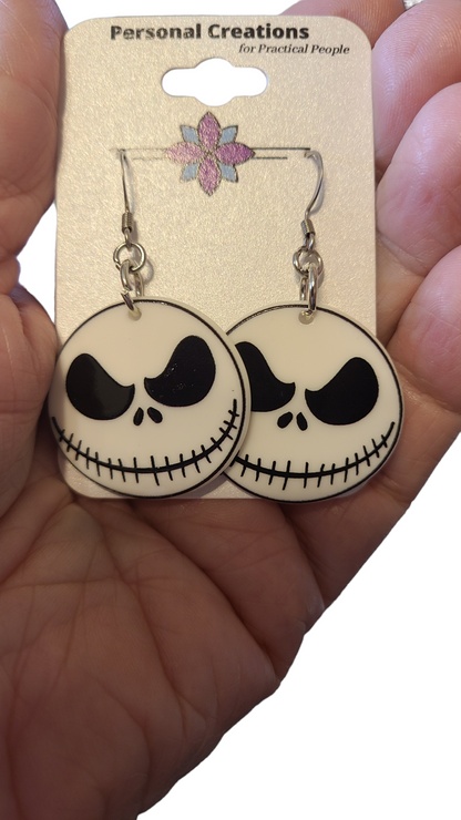 Handmade Halloween Jack Skellington Earrings - Great Gift for Halloween