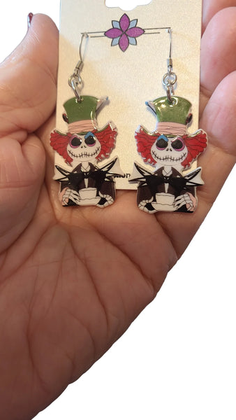 Handmade Halloween Mad Hatter Earrings - Great Halloween Gift