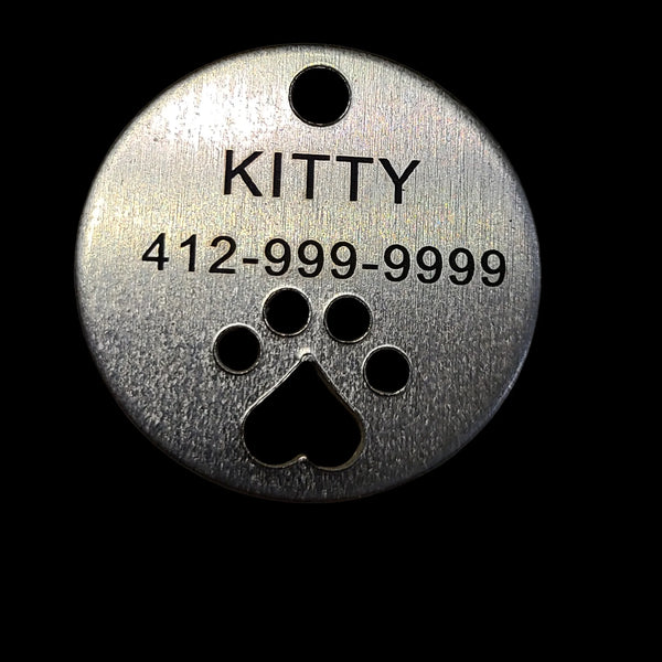 Small Round Engraved Cat/Dog Tags Aluminum LightWeight Personalized for Your Cat/Dog