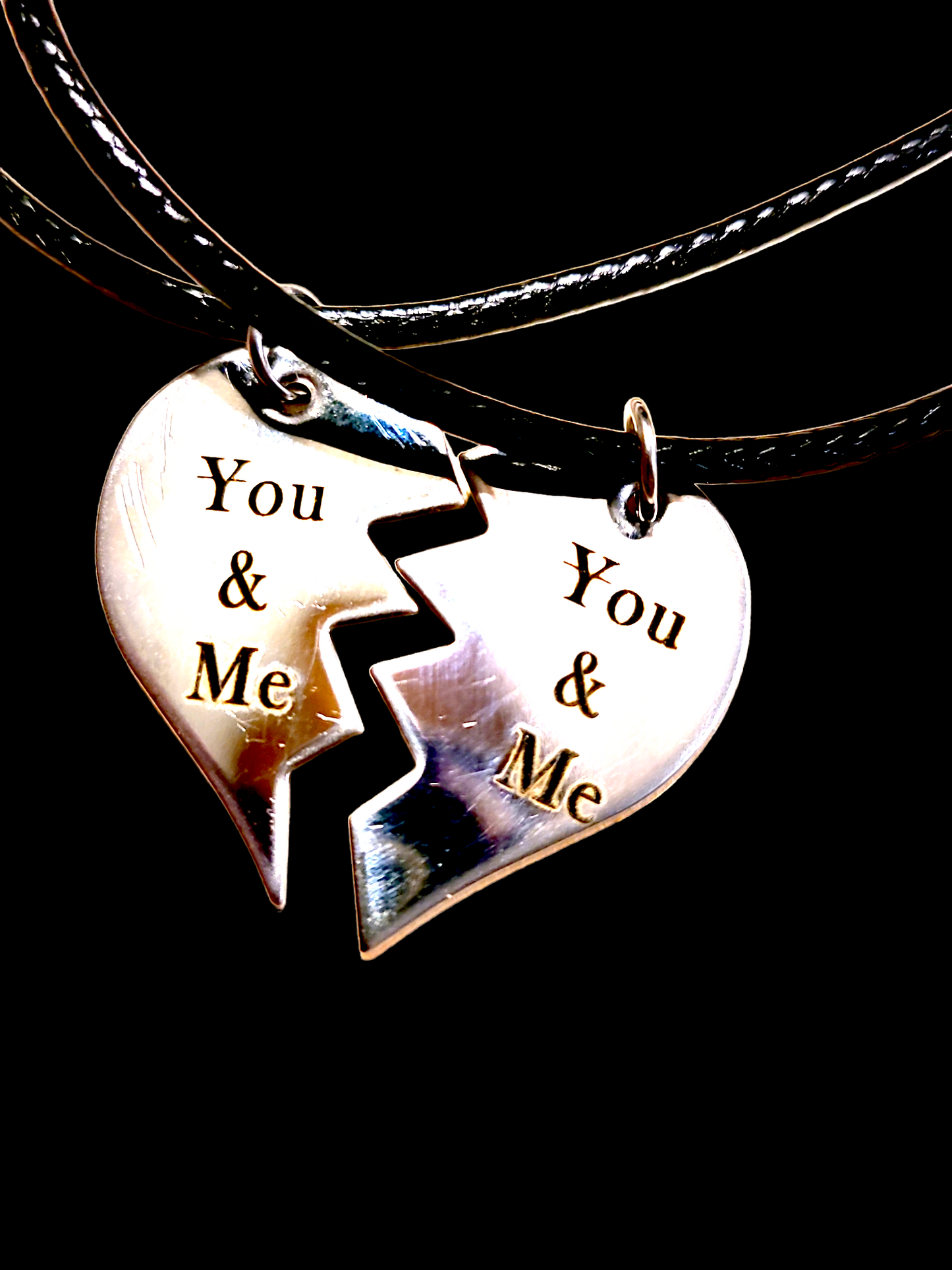 MIZPAH Engraved, 'Me & You' Heart Shaped Great Gift For Couples or Friends